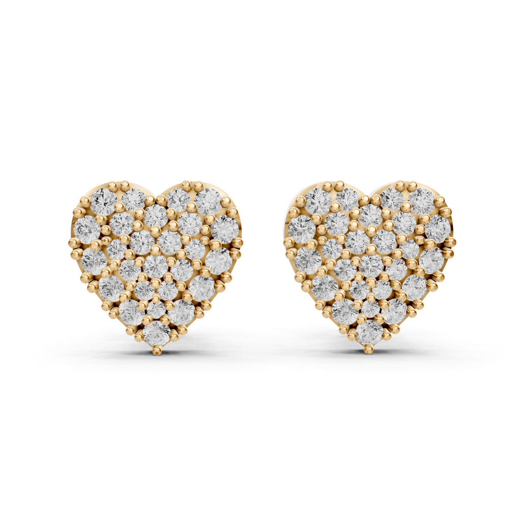 Celeste Cluster Heart Studs