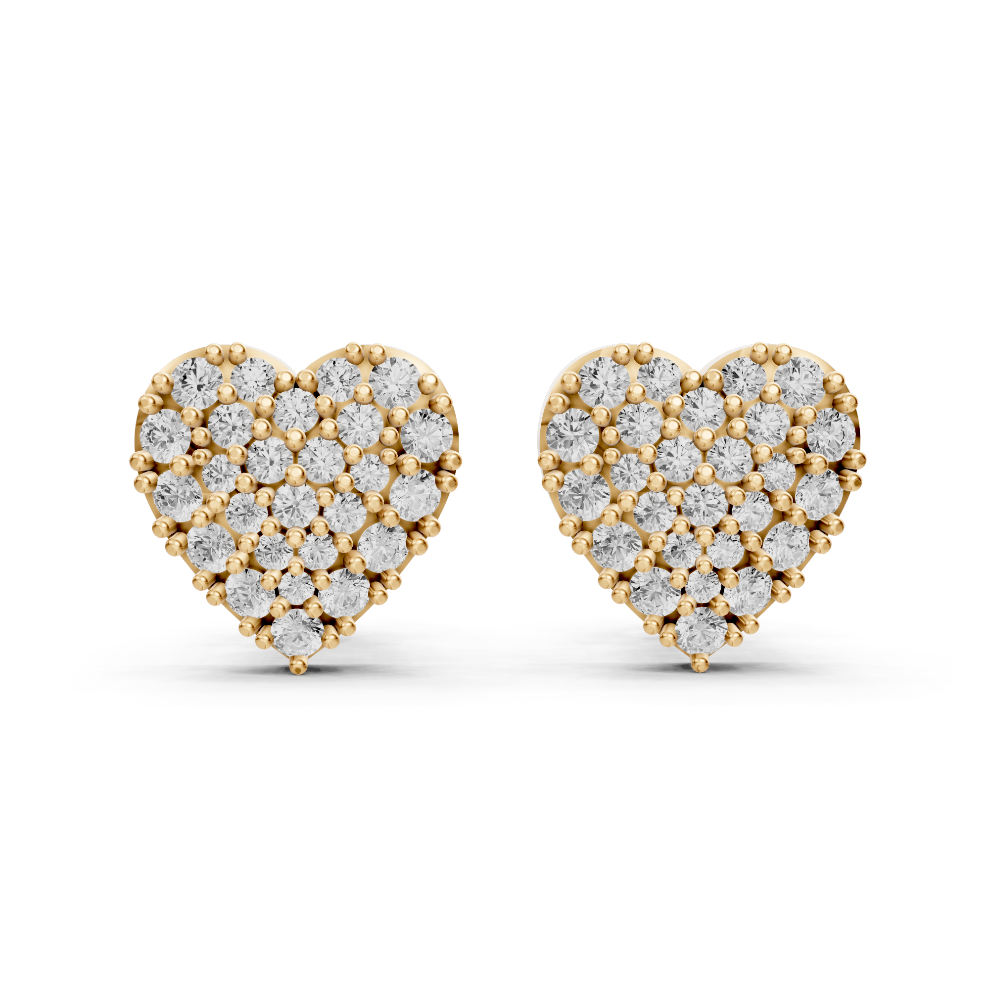 Celeste Cluster Heart Studs