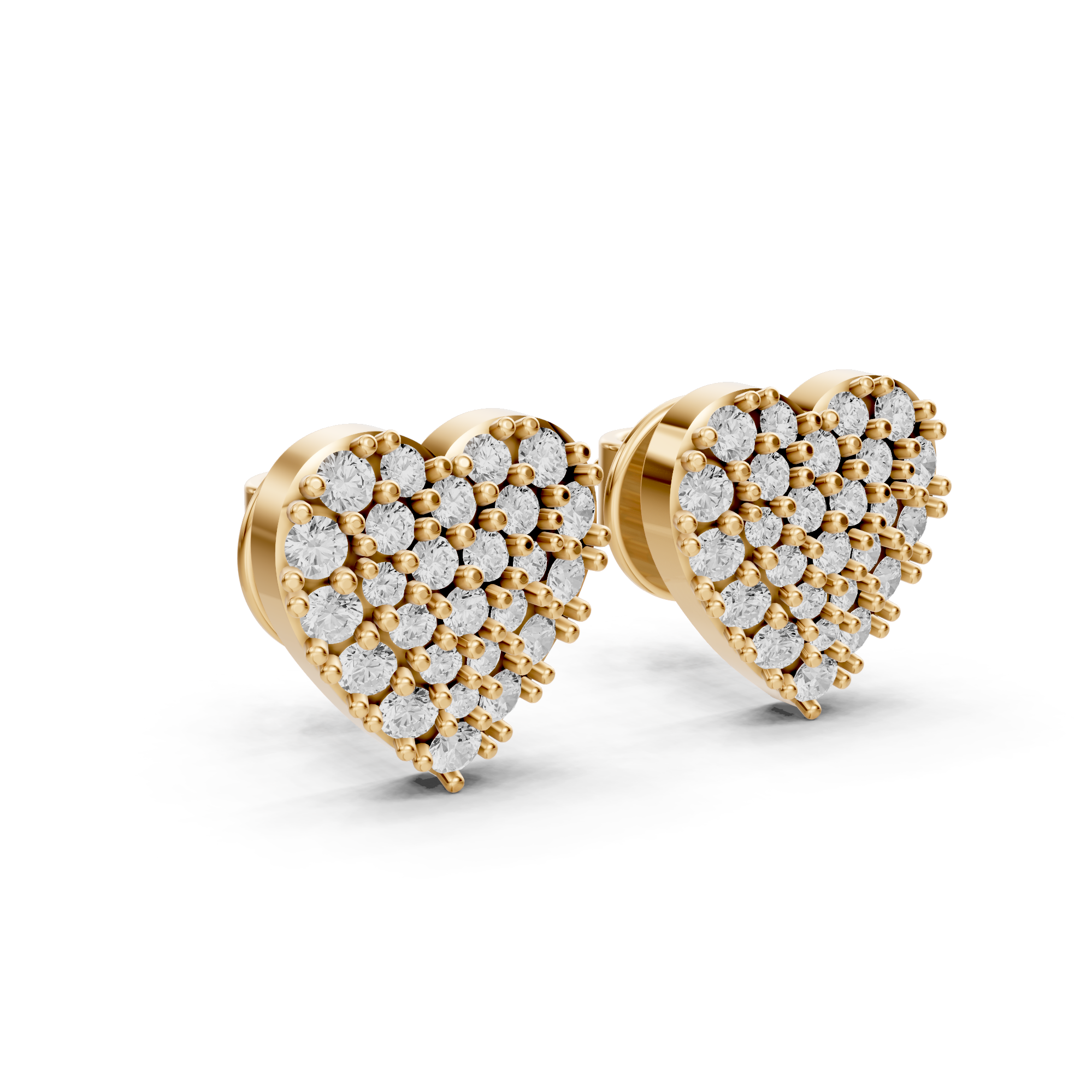 Celeste Cluster Heart Studs