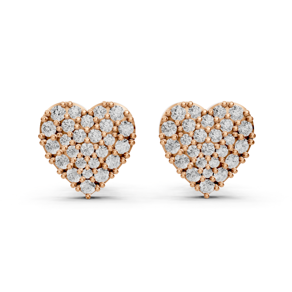 Celeste Cluster Heart Studs