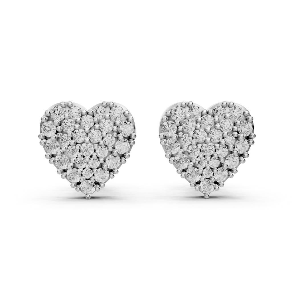 Celeste Cluster Heart Studs