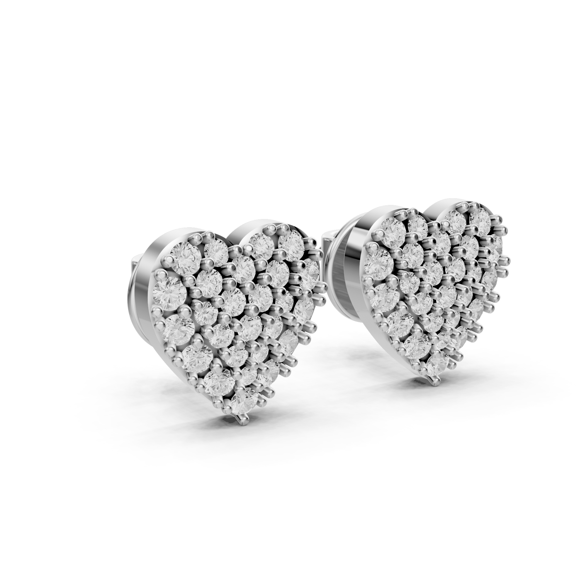 Celeste Cluster Heart Studs