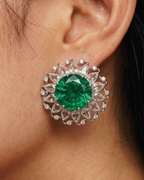 Emerald Halo Earrings