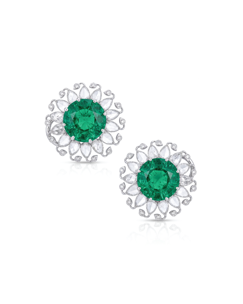Emerald Halo Earrings