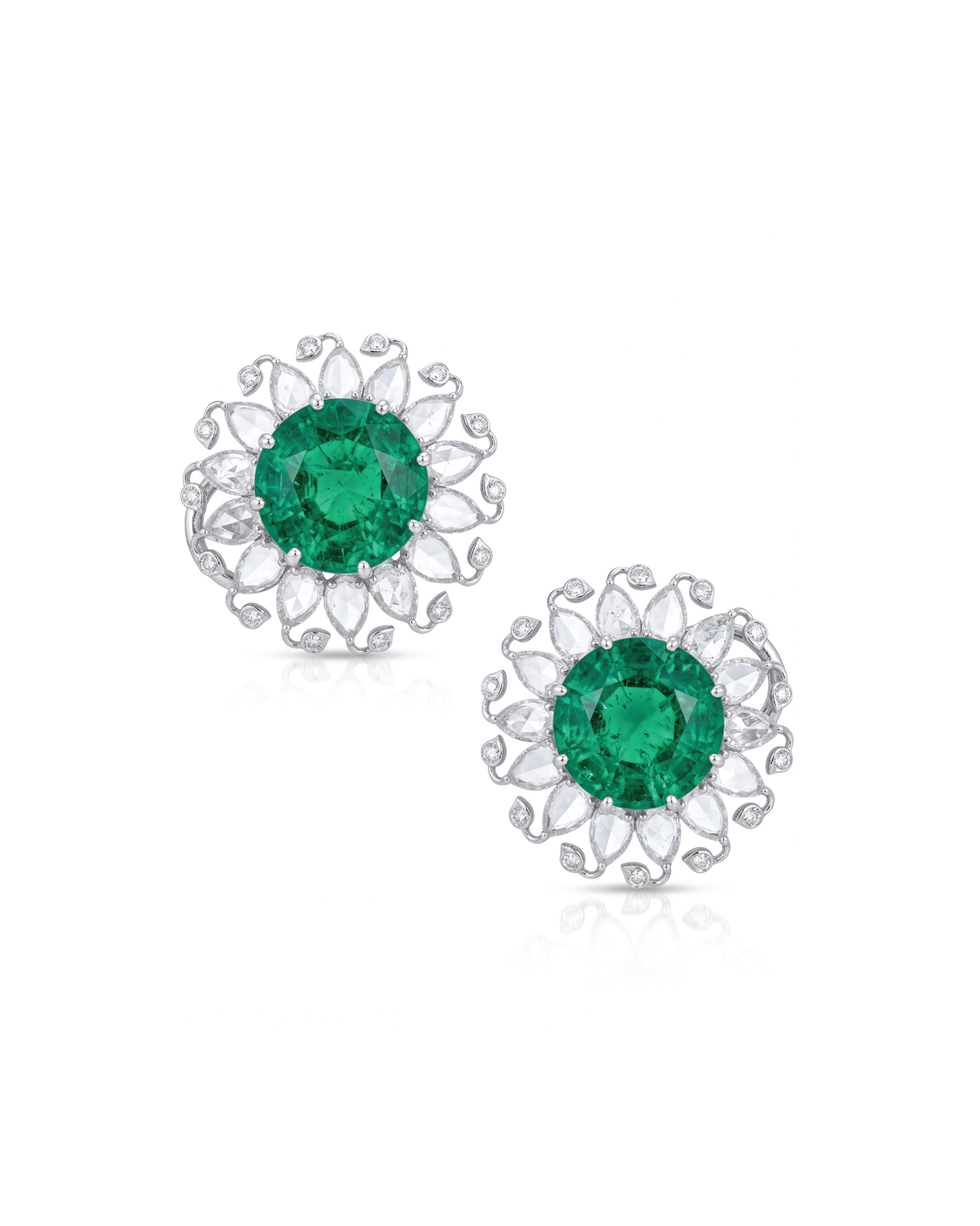 Emerald Halo Earrings