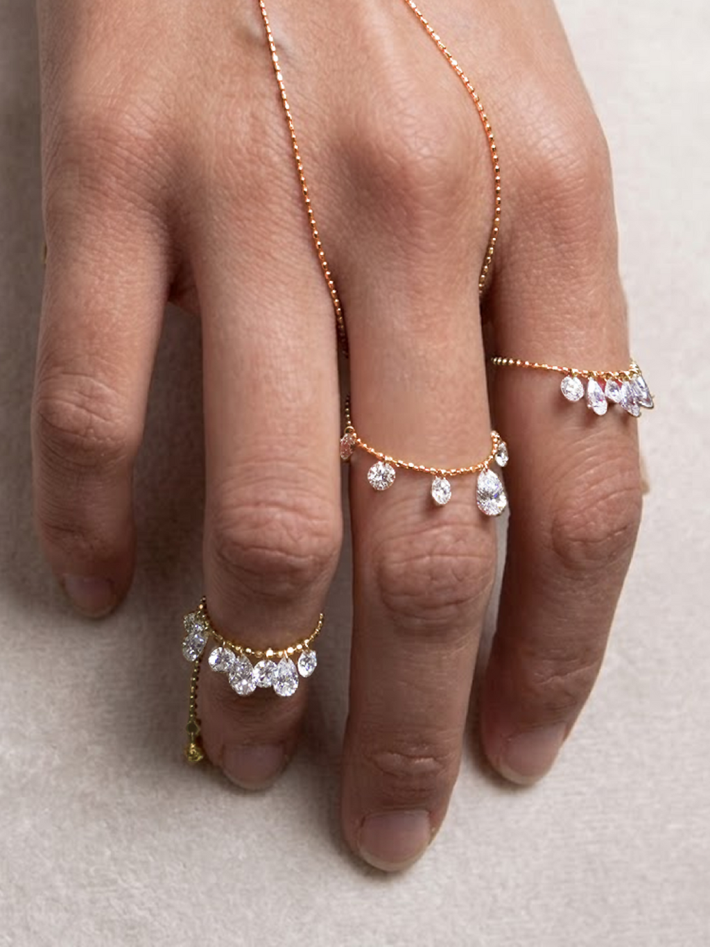 Dancing Diamond Adjustable Ring