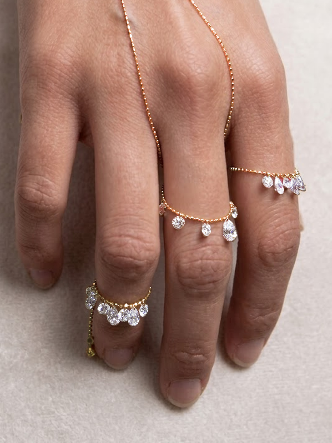 Dancing Diamond Adjustable Ring