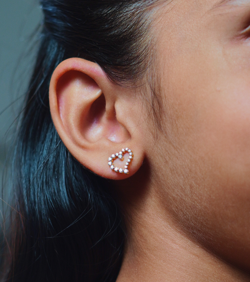 Halo Heart Studs