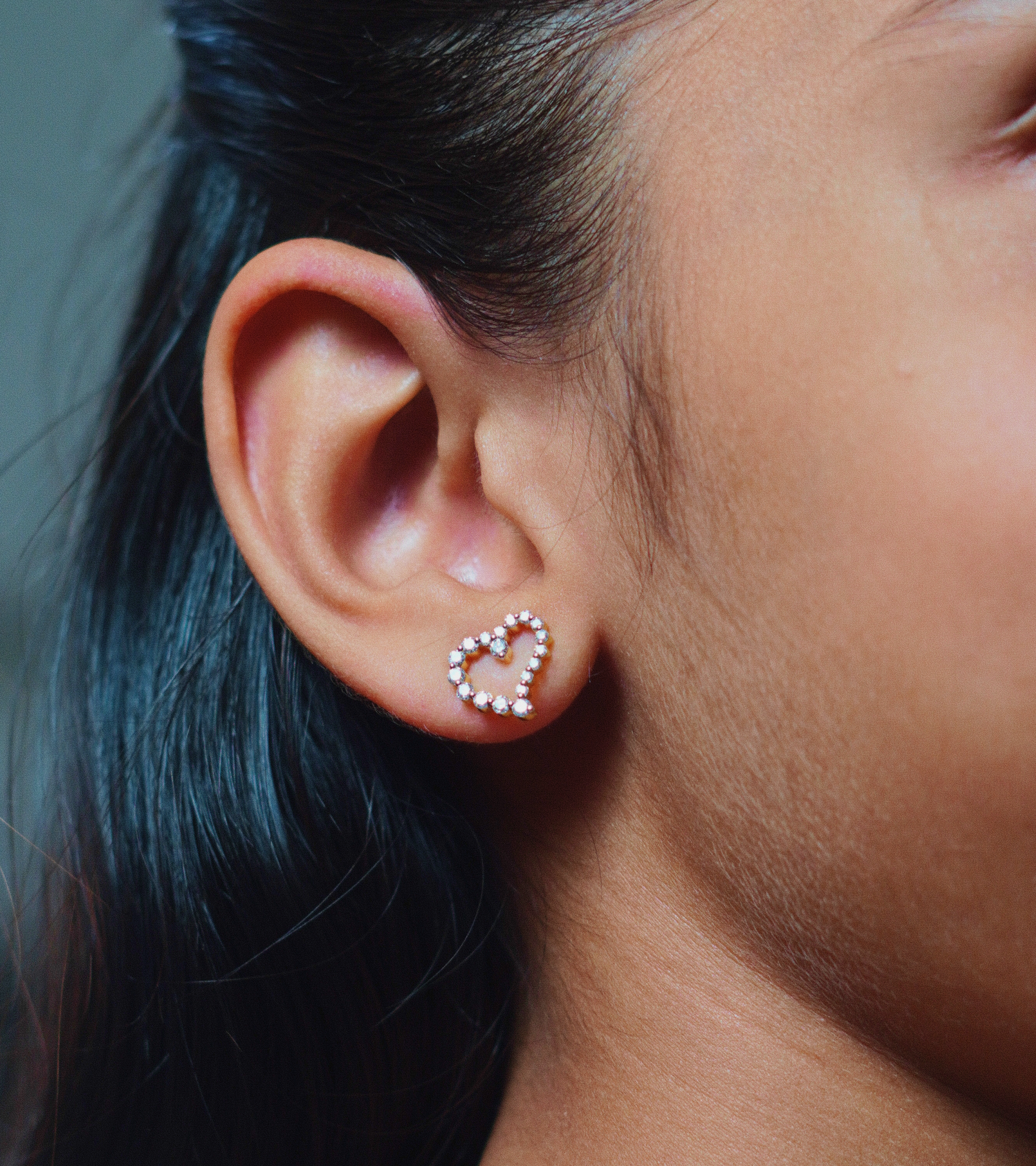 Halo Heart Studs