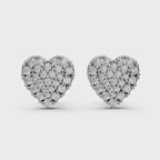 Celeste Cluster Heart Studs