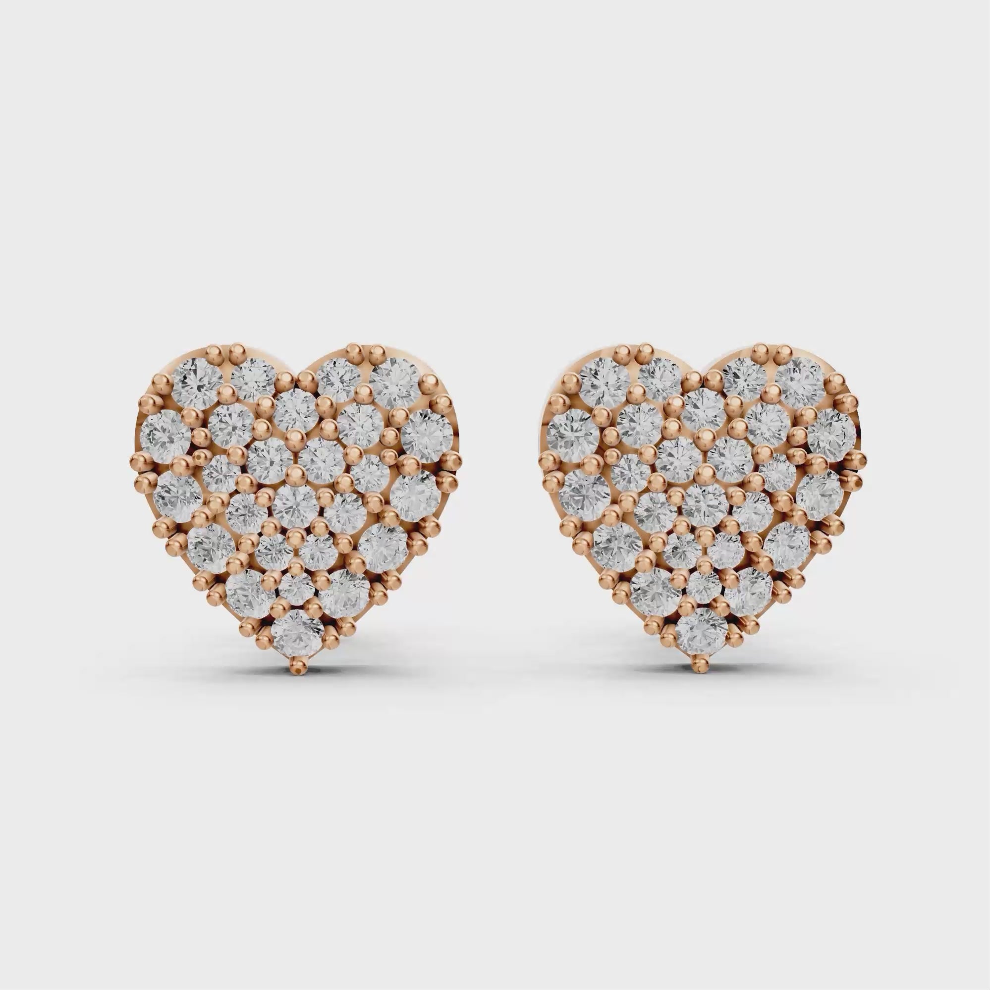 Celeste Cluster Heart Studs