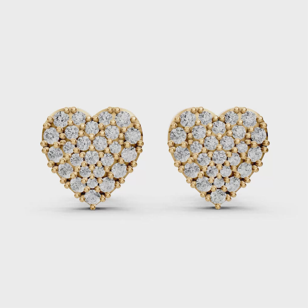 Celeste Cluster Heart Studs