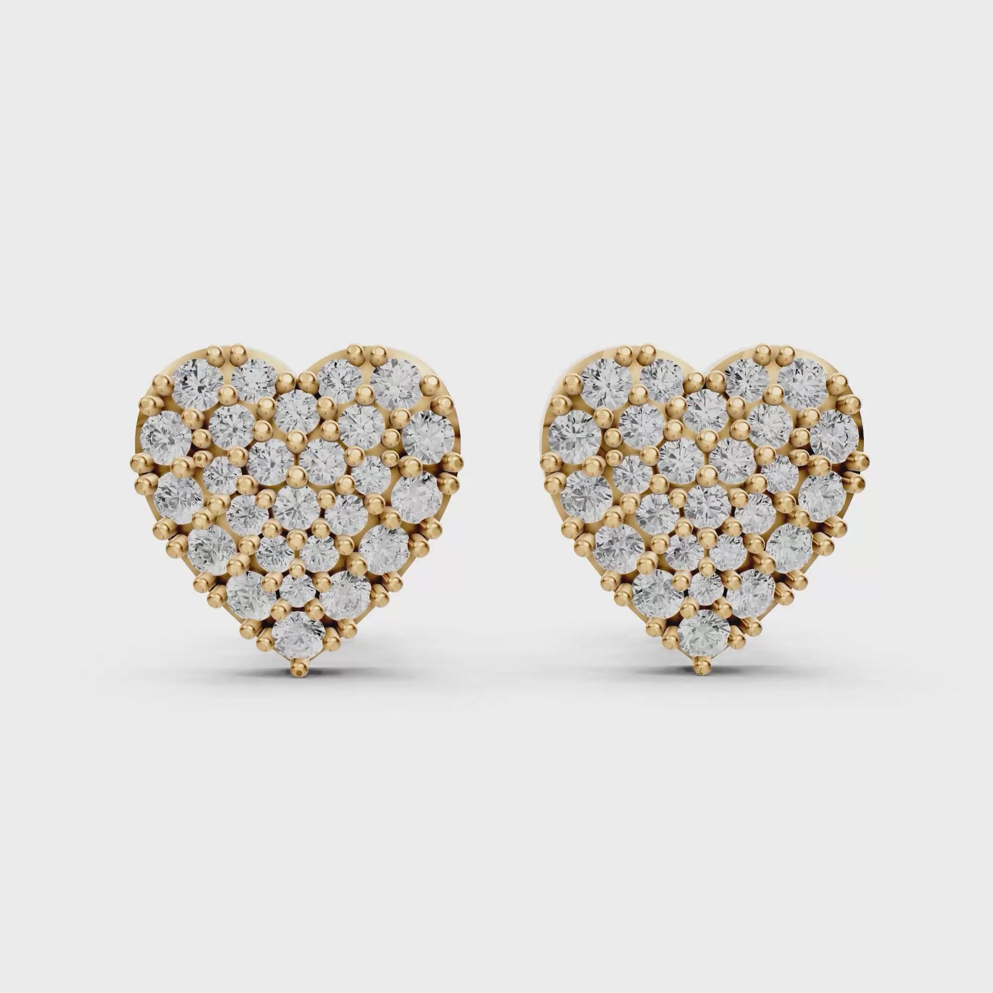 Celeste Cluster Heart Studs